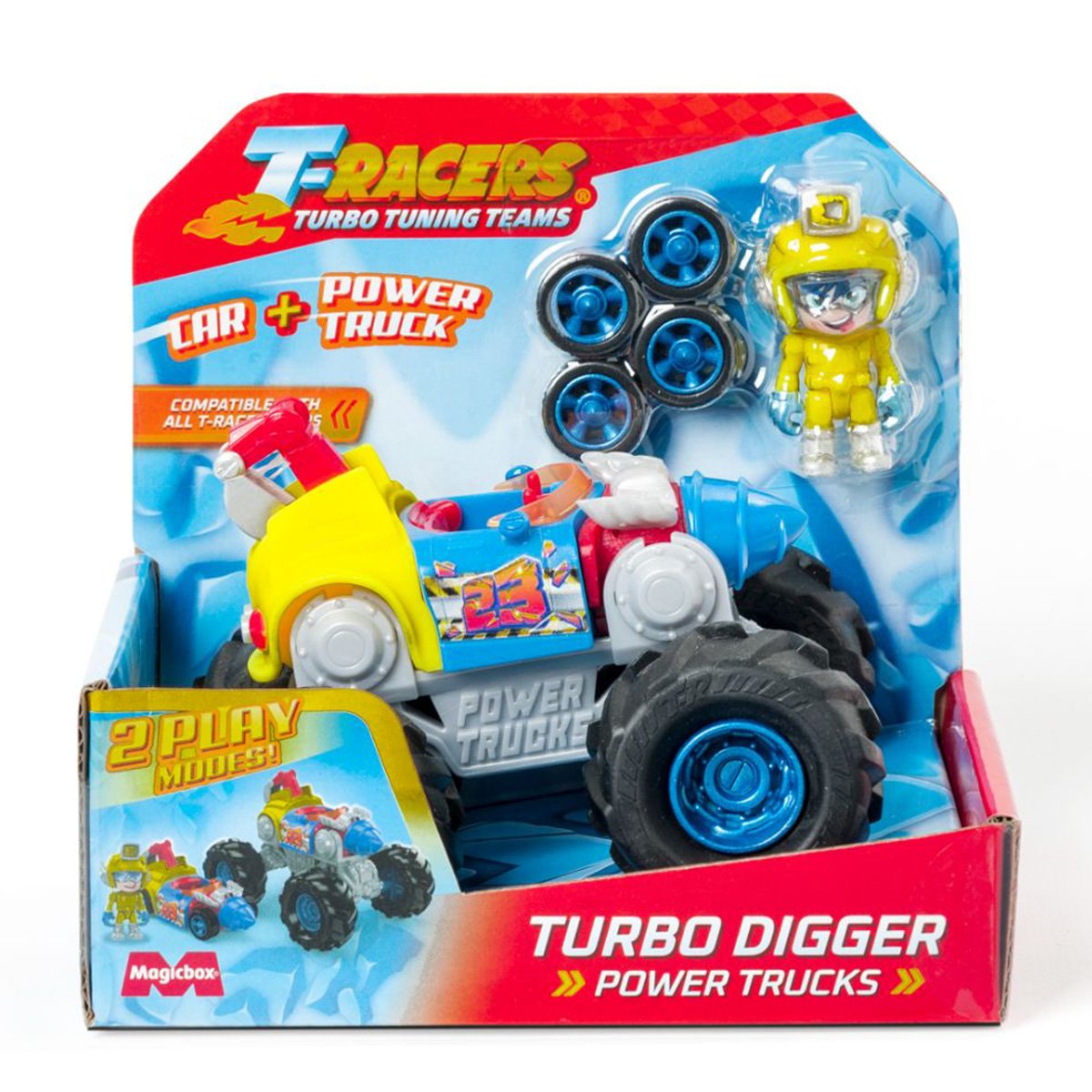 Set masinuta si figurina, T-Racers, Power Trucks Turbo Digger Digger imagine noua responsabilitatesociala.ro