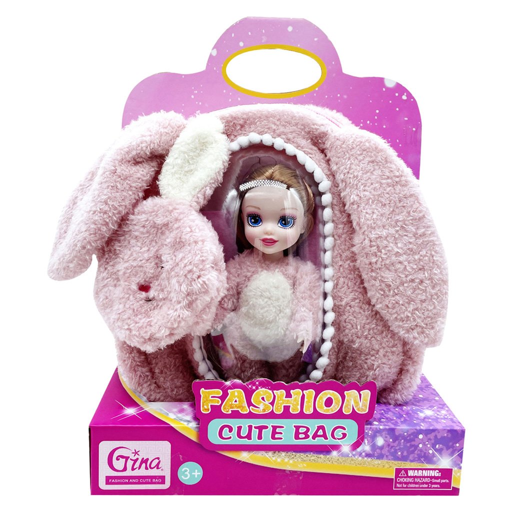 Papusa in gentuta de plus, Luna Toys, Gina Fashion Cute Bag