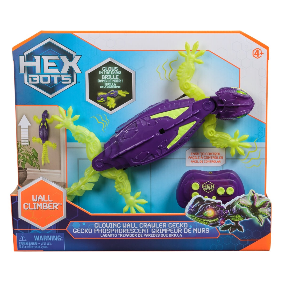 Gecko interactiv cu telecomanda, Hexbots, Glow In The Dark, 6075451
