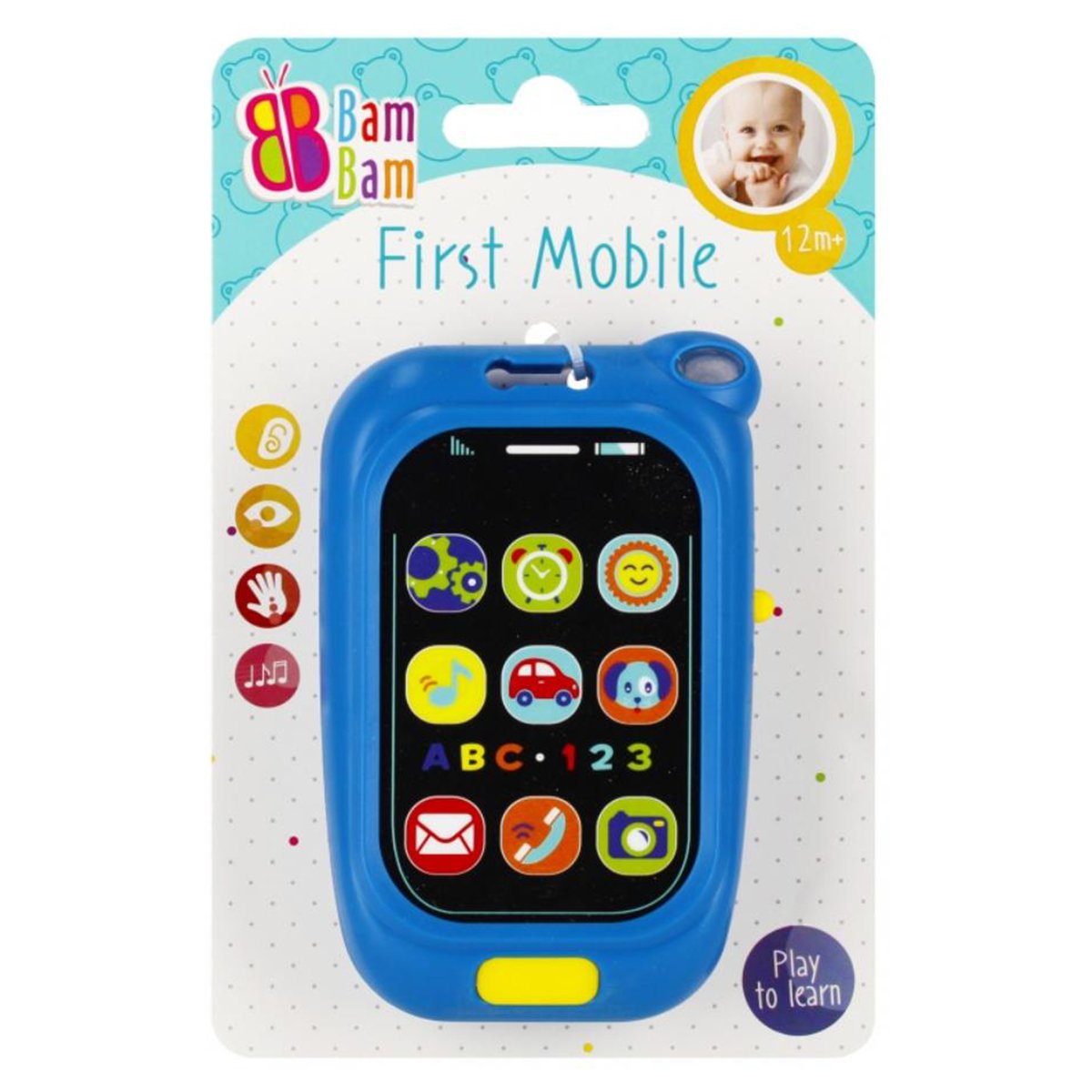 Jucarie bebelusi, BamBam, Primul meu telefon mobil cu sunete, Albastru