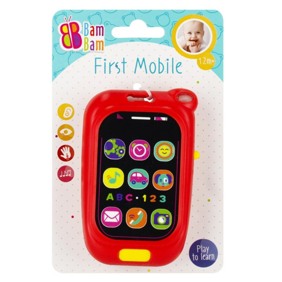 Jucarie bebelusi, BamBam, Primul meu telefon mobil cu sunete, Rosu Jucarii Bebelusi