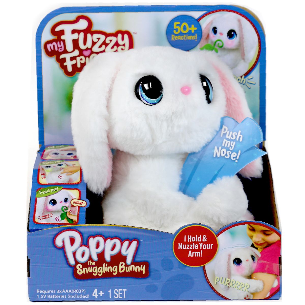 Jucarie de plus interactiva, My Fuzzy Friends, Poppy the Snuggling Bunny Jucarii plus