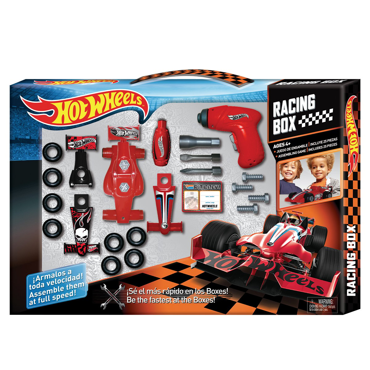 Set De Asamblare Masinuta, Racing Box, Hot Wheels, 25 Piese, Hw240