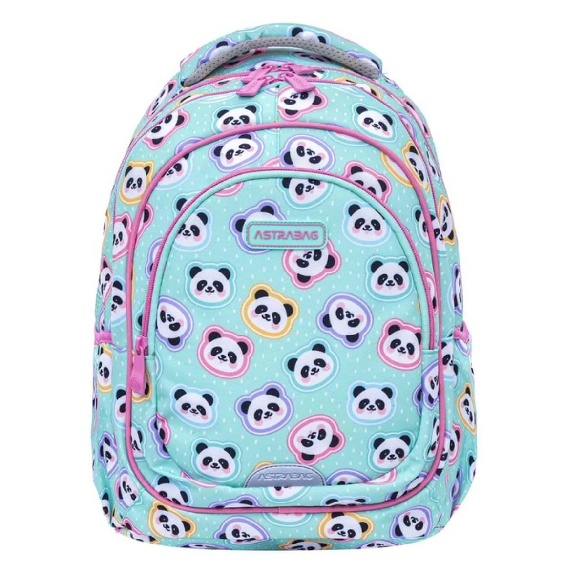 Ghiozdan cu 3 compartimente, AstraBag, Panda