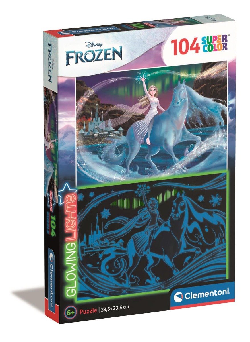 Poze Puzzle Clementoni Disney Frozen Glowing, 104 piese