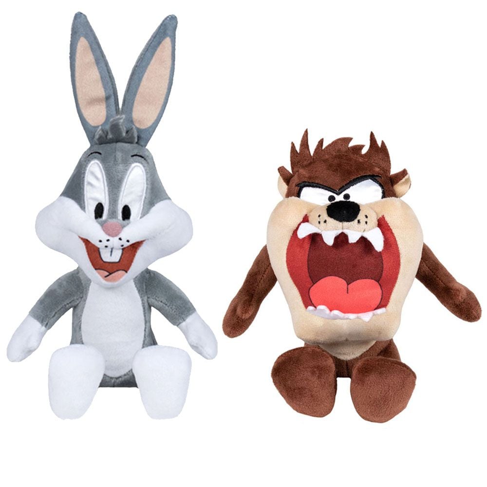 Set 2 jucarii din plus Play By Play, Bugs Bunny, 18 cm si Diavolul Tasmanian, 16 cm Bugs imagine noua responsabilitatesociala.ro