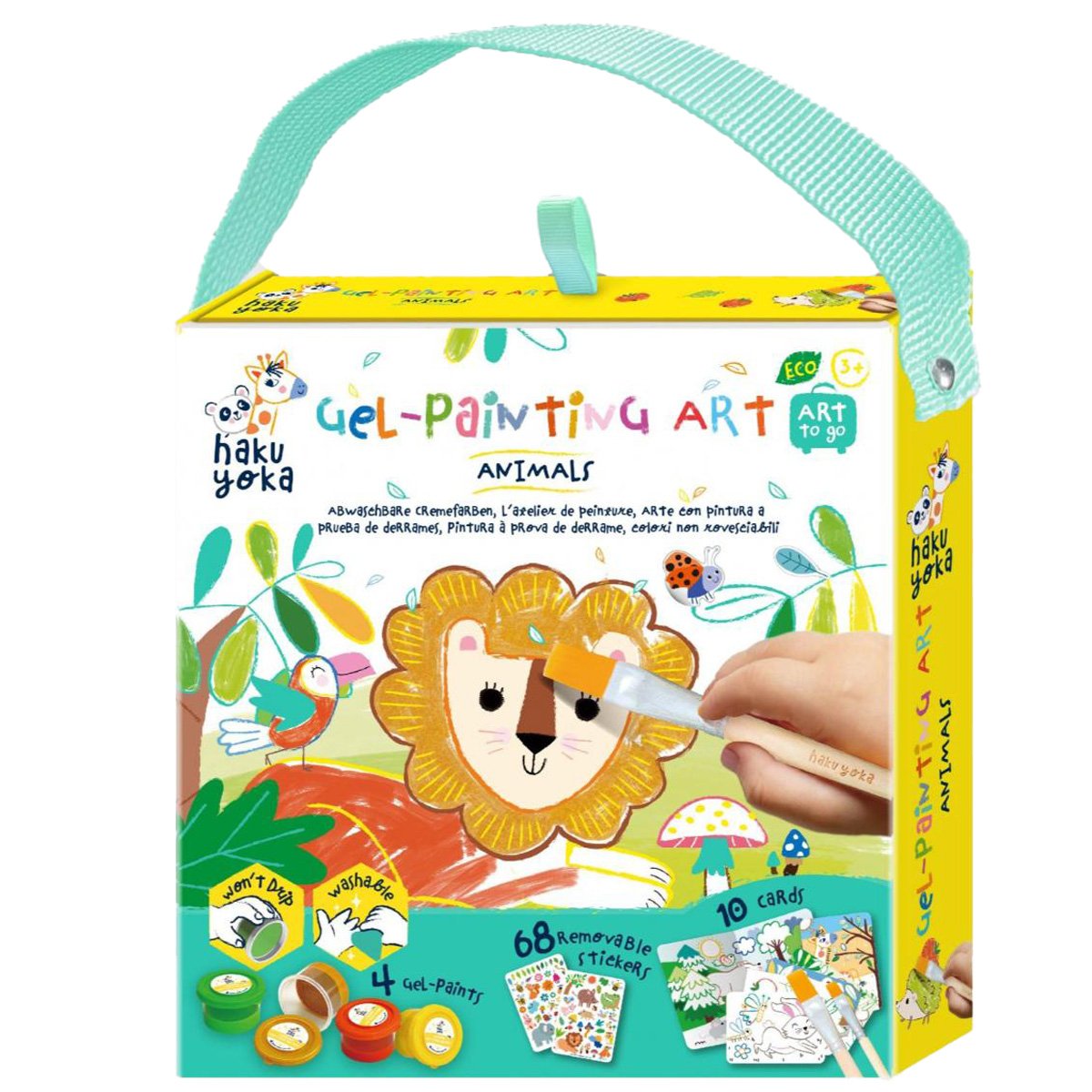 Set portabil de pictura cu gel, Avenir, Haku Yoka, Animale