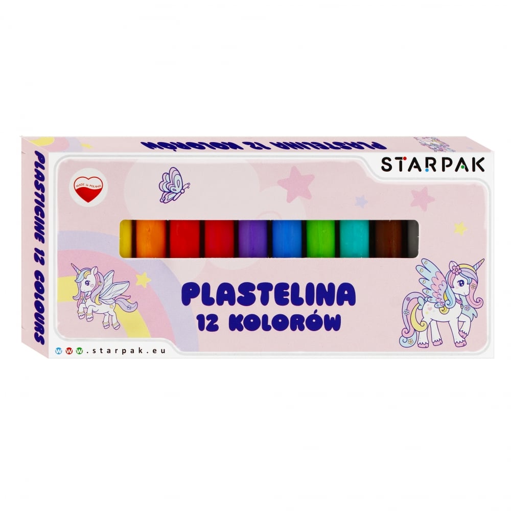 Plastilina Starpak, Unicorn, 12 culori