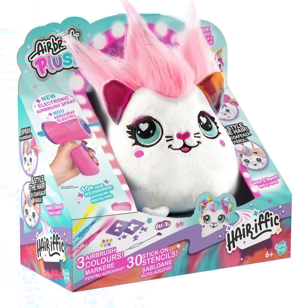 Jucarie de plus de colorat, Airbrush Plush, Hair-iffic Squishy