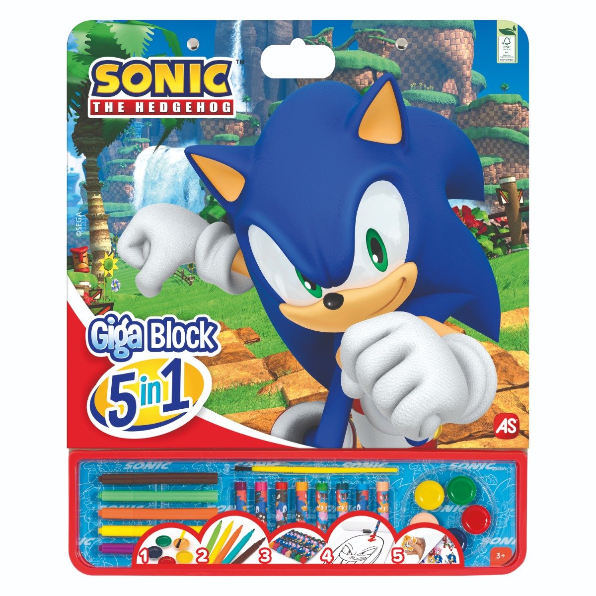 Set pentru desen, Sonic The Hedgehog, Giga Block 5 In 1