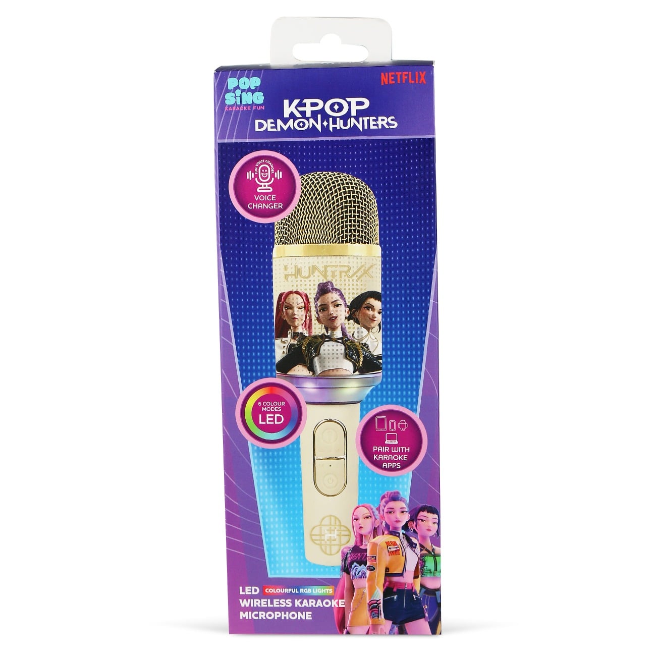 Microfon karaoke wireless PopSing, OTL, K-Pop Demon Hunters, Gold