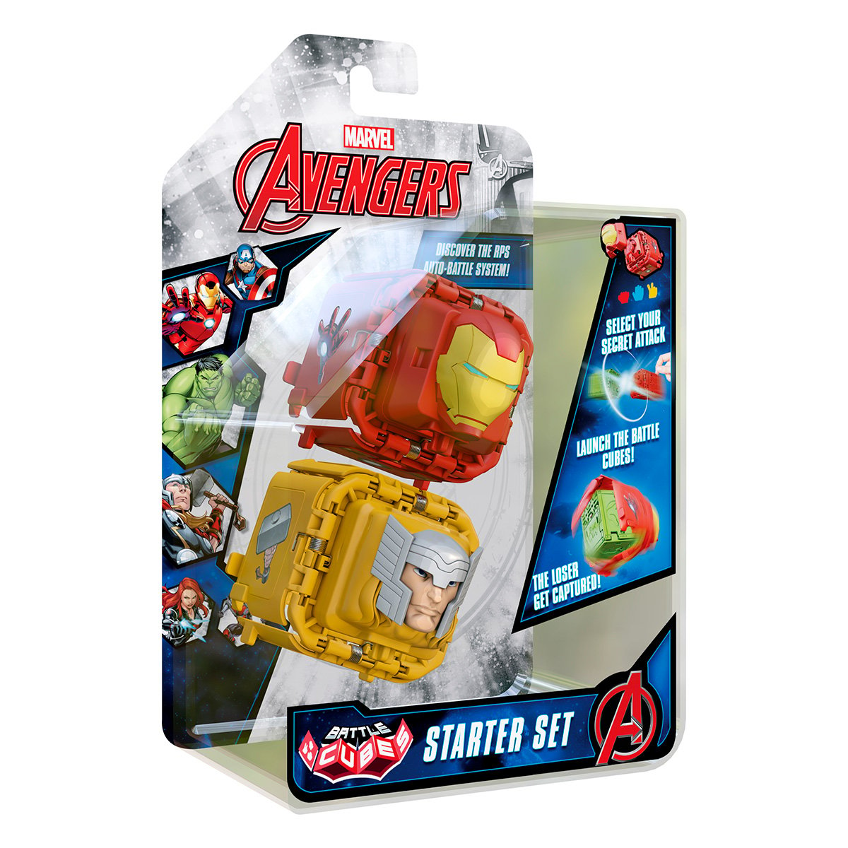 Set 2 figurine de lupta Battle Cubes Avengers, Iron Man vs Thor Avengers imagine 2022