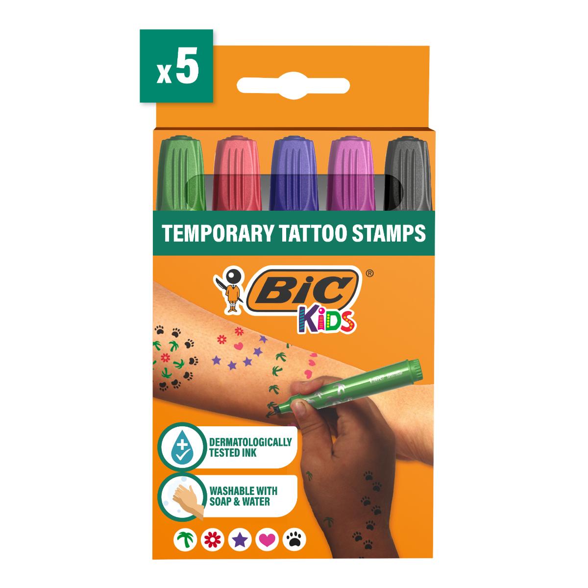Set 5 stampile pentru tatuaje temporare, Bic Kids
