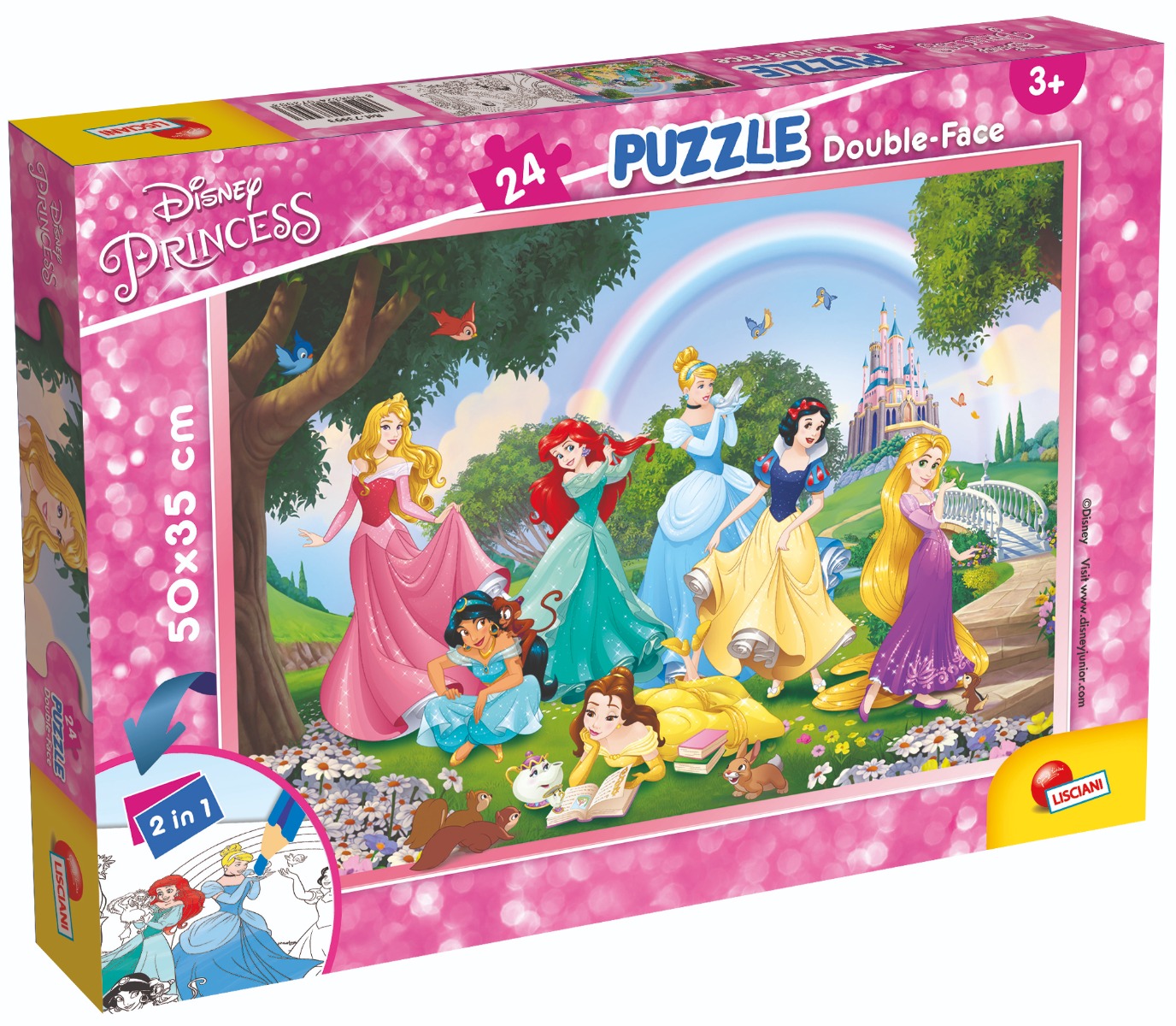 Puzzle 2 in 1 Lisciani Disney Princess, Plus, 24 piese Disney imagine 2022 protejamcopilaria.ro