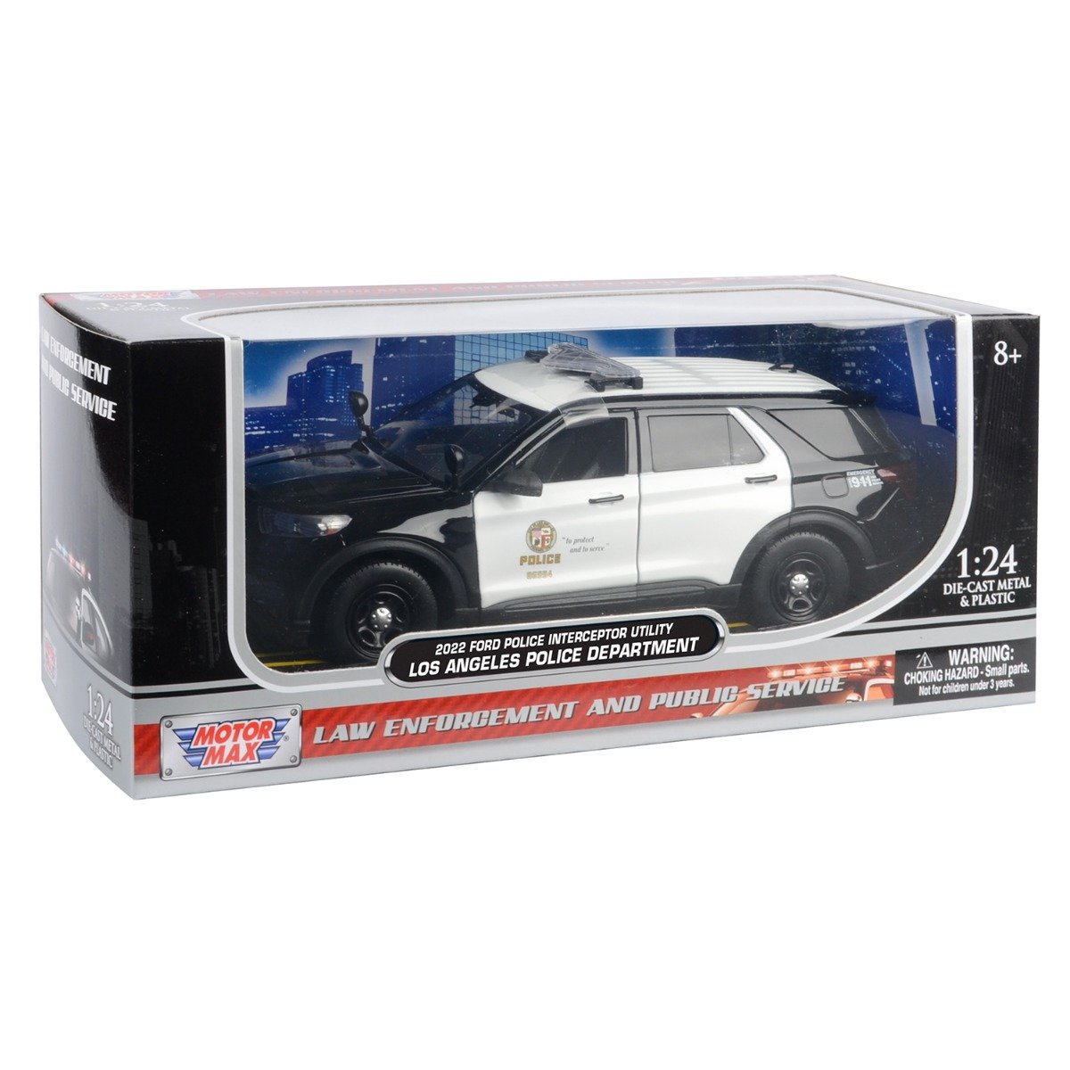 Masinuta metalica, Motormax, 2022 Ford Police Interceptor Utility, 1:24