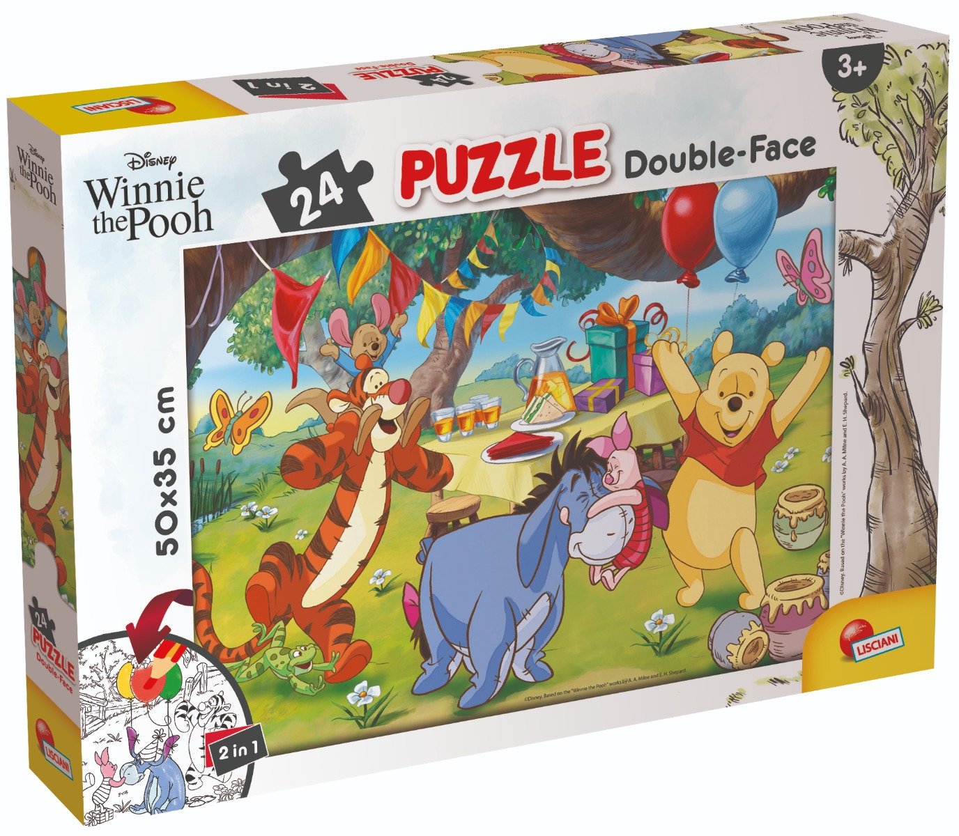 Puzzle 2 in 1 Lisciani Disney Winnie The Pooh, Plus, 24 piese Disney imagine 2022 protejamcopilaria.ro