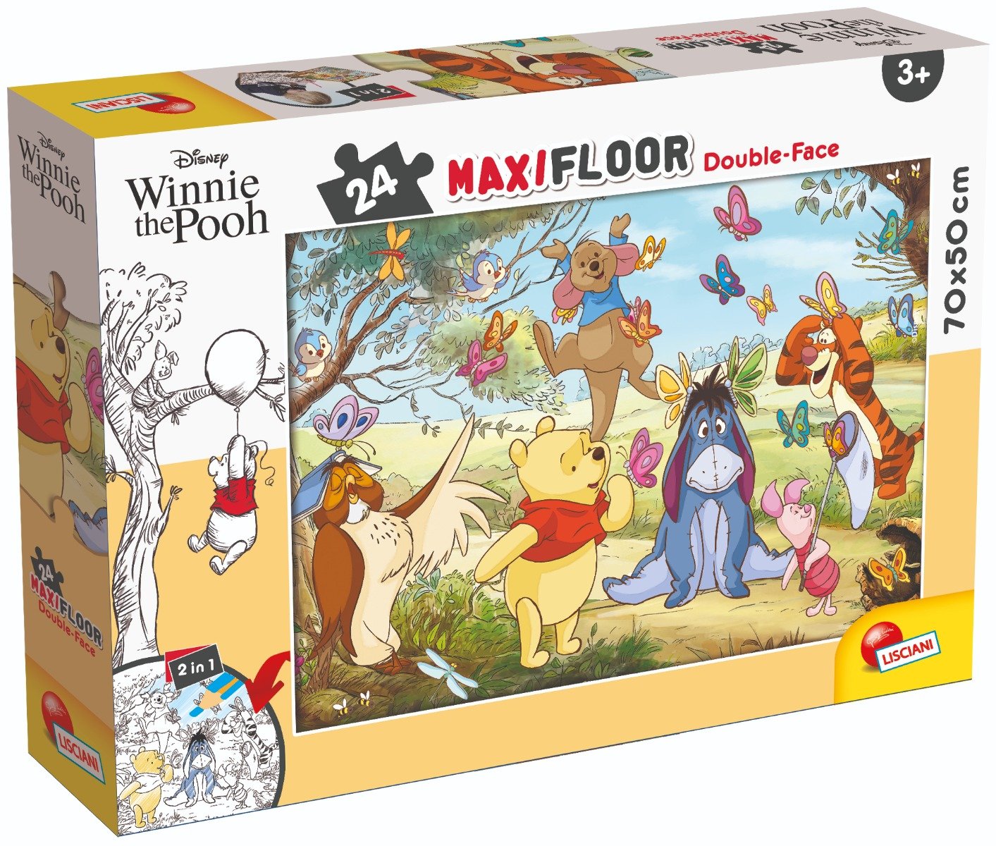 Puzzle de podea 2 in 1 Lisciani Disney Winnie The Pooh, Maxi, 24 piese Disney imagine 2022 protejamcopilaria.ro
