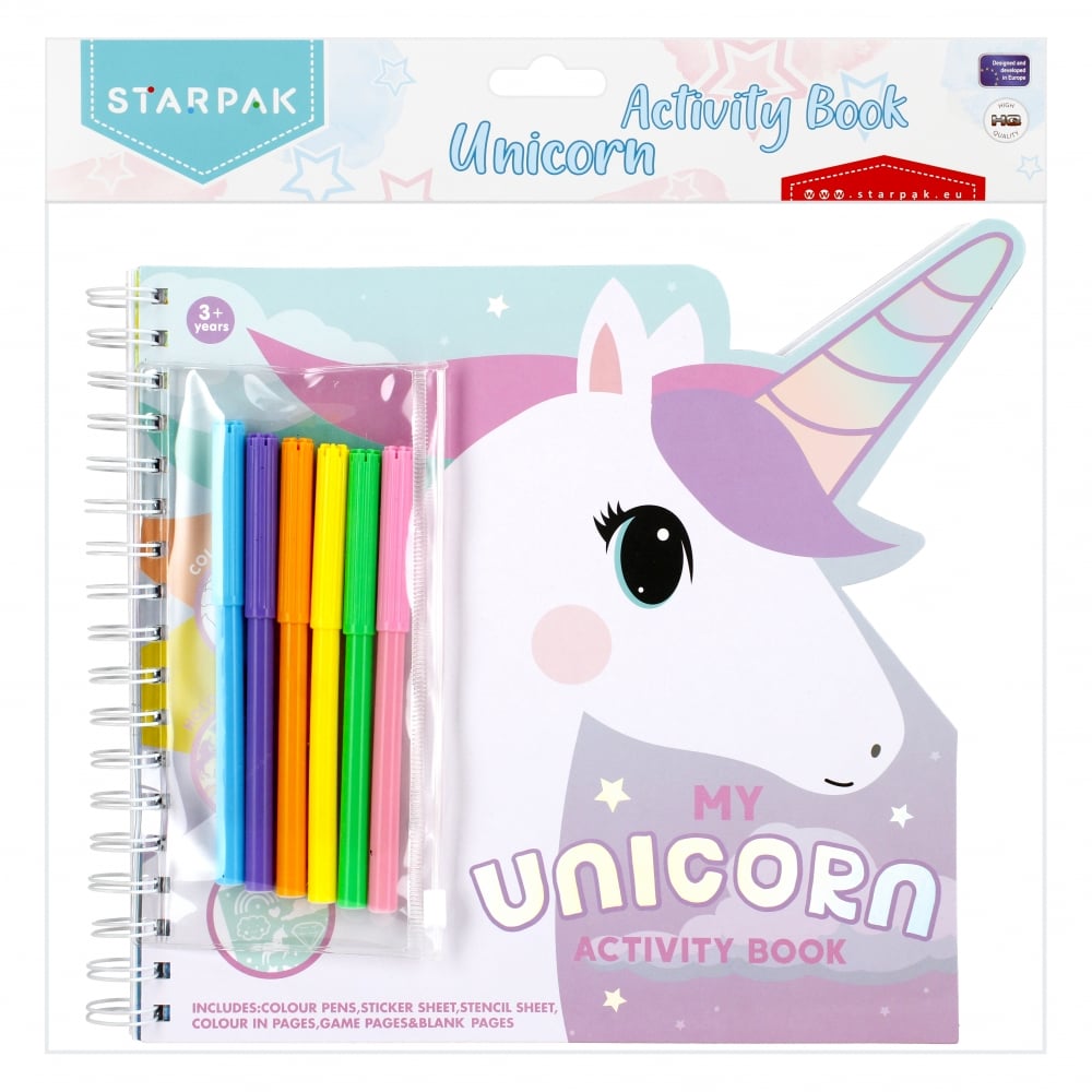 Carte de colorat cu accesorii, Starpak, Unicorn