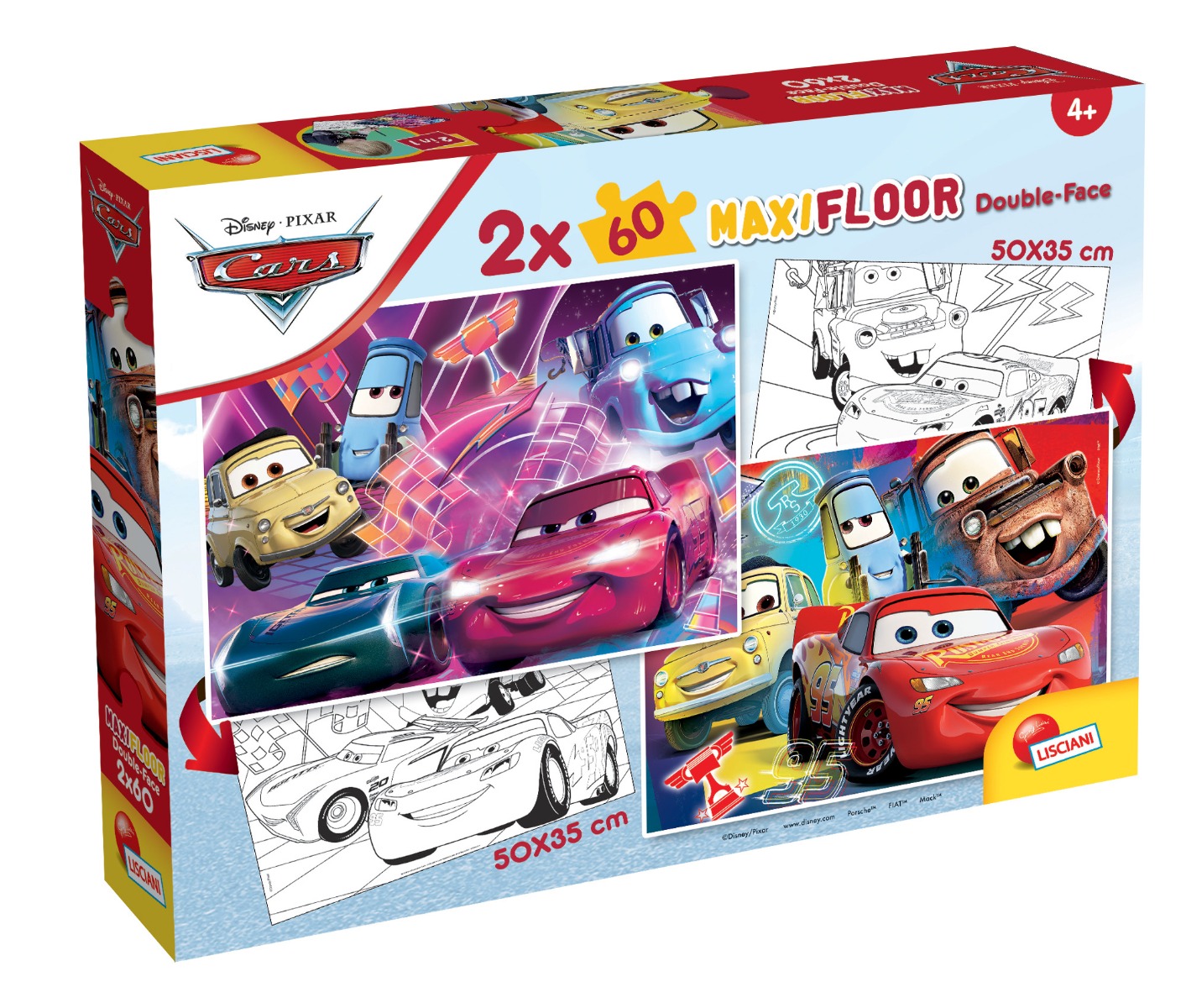 Puzzle de podea 2 in 1 Lisciani Disney Cars, Maxi, 2 x 60 piese Puzzle 2023-09-25
