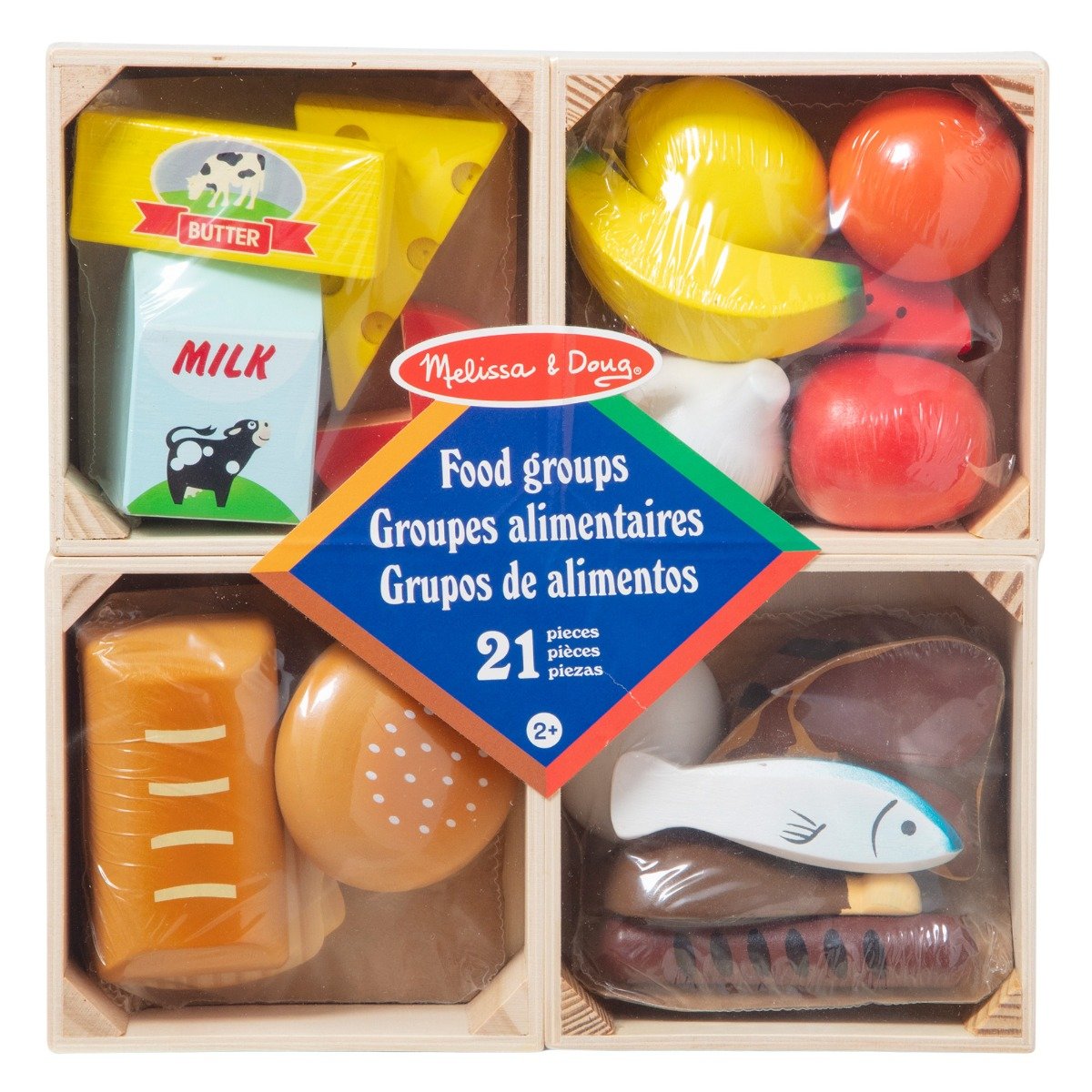 Set de joaca, Melissa & Doug, Produse alimentare din lemn, 21 piese, 6074866