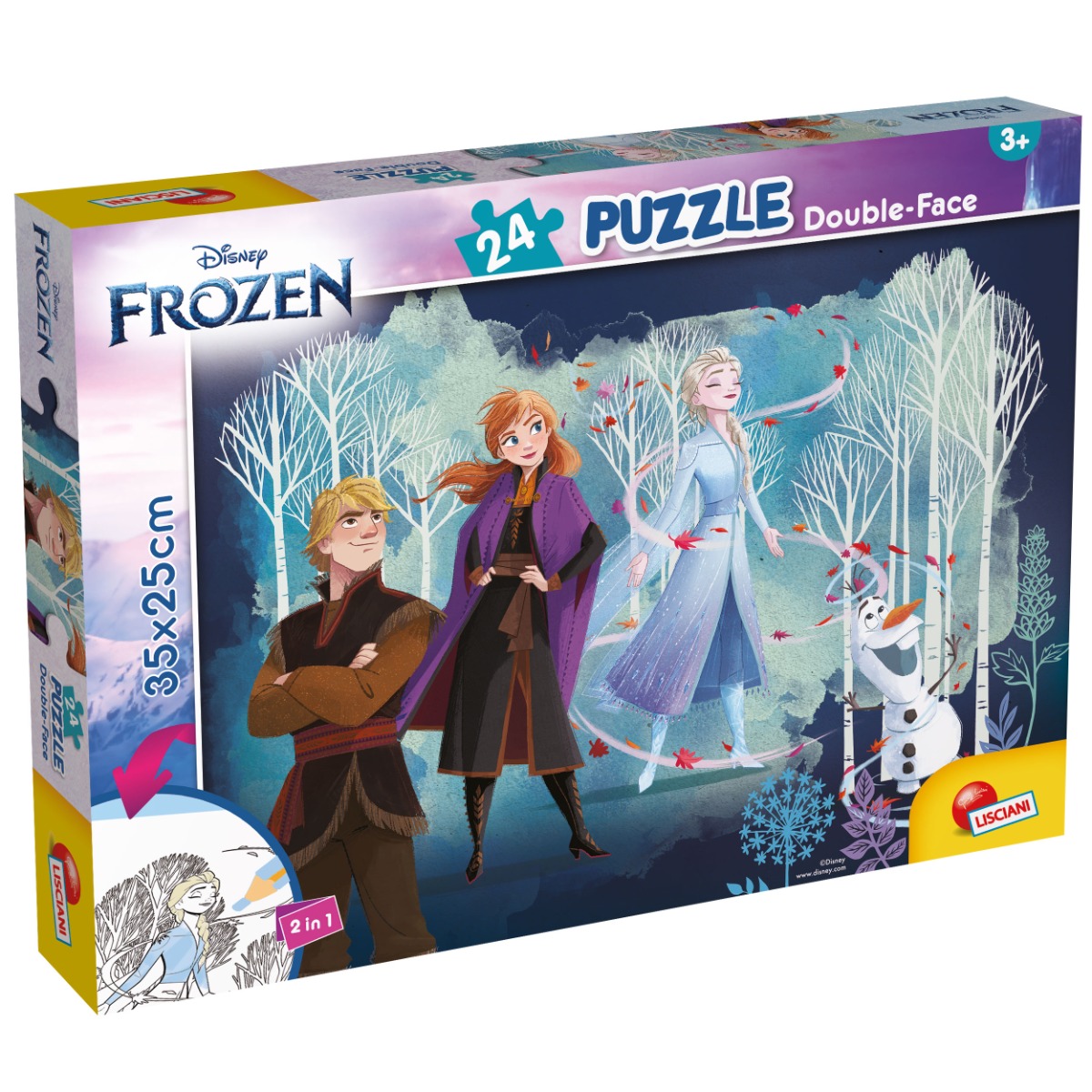 Puzzle 2 in 1 Lisciani, Frozen, 24 piese Frozen imagine 2022 protejamcopilaria.ro