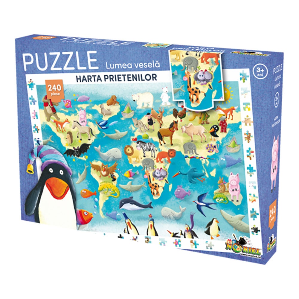 Puzzle Noriel Lumea Vesela – Harta prietenilor (240 piese) Noriel Puzzle imagine 2022
