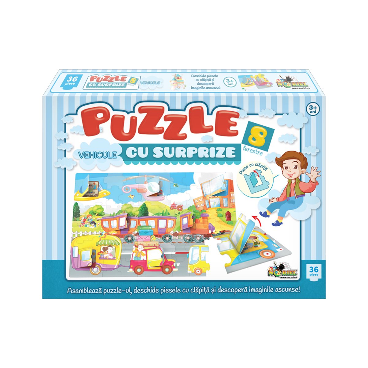 Puzzle Noriel – Vehicule cu Surprize, 36 piese Noriel Puzzle imagine noua