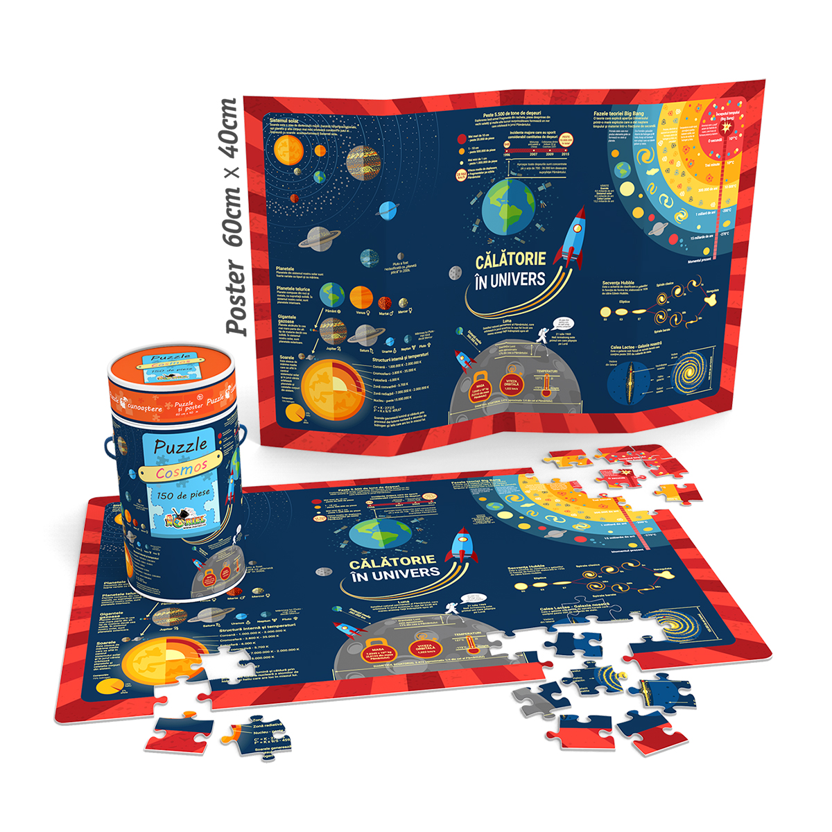 Puzzle Cunoastere Noriel - Calatorie in univers, 150 piese