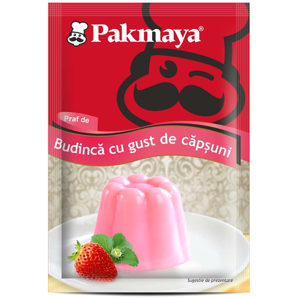 Cutie Praf de budinca cu gust de capsuni Pakmaya 40g x 24 pliculete