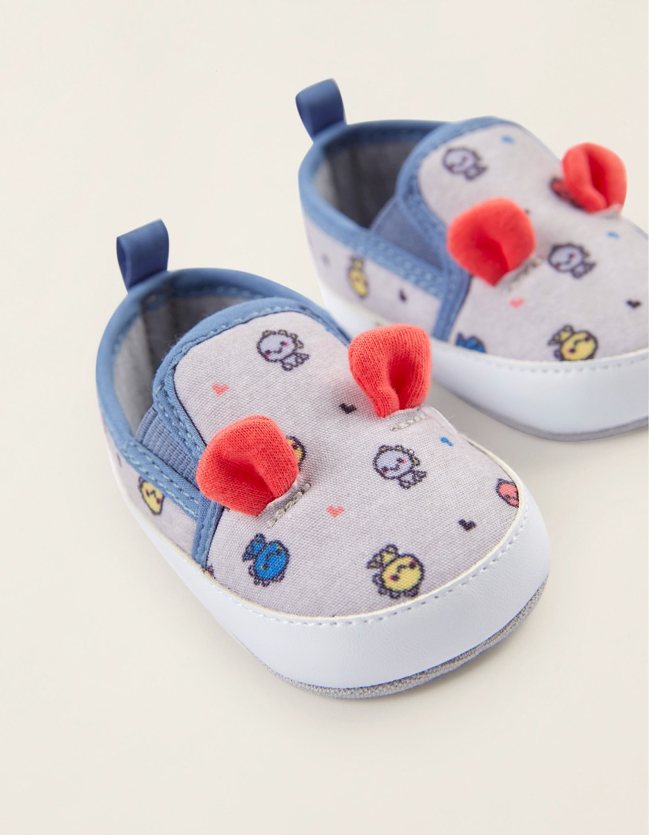 Pantofi sport din material textil, pentru nou-nascuti, Zippy, cu urechi 3D Din