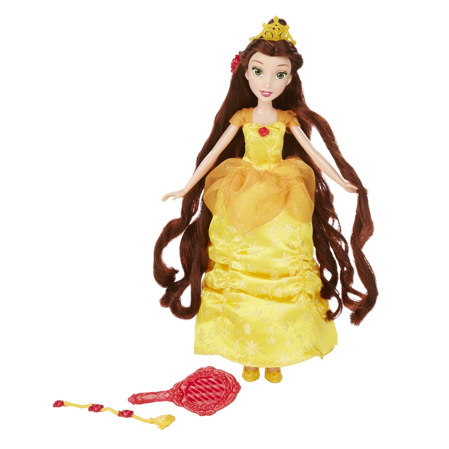papusa disney princess cu accesorii de par - belle