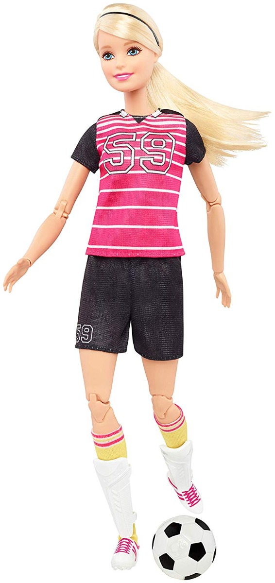 Papusa Barbie Made to Move, Jucatoare de fotbal, DVF69