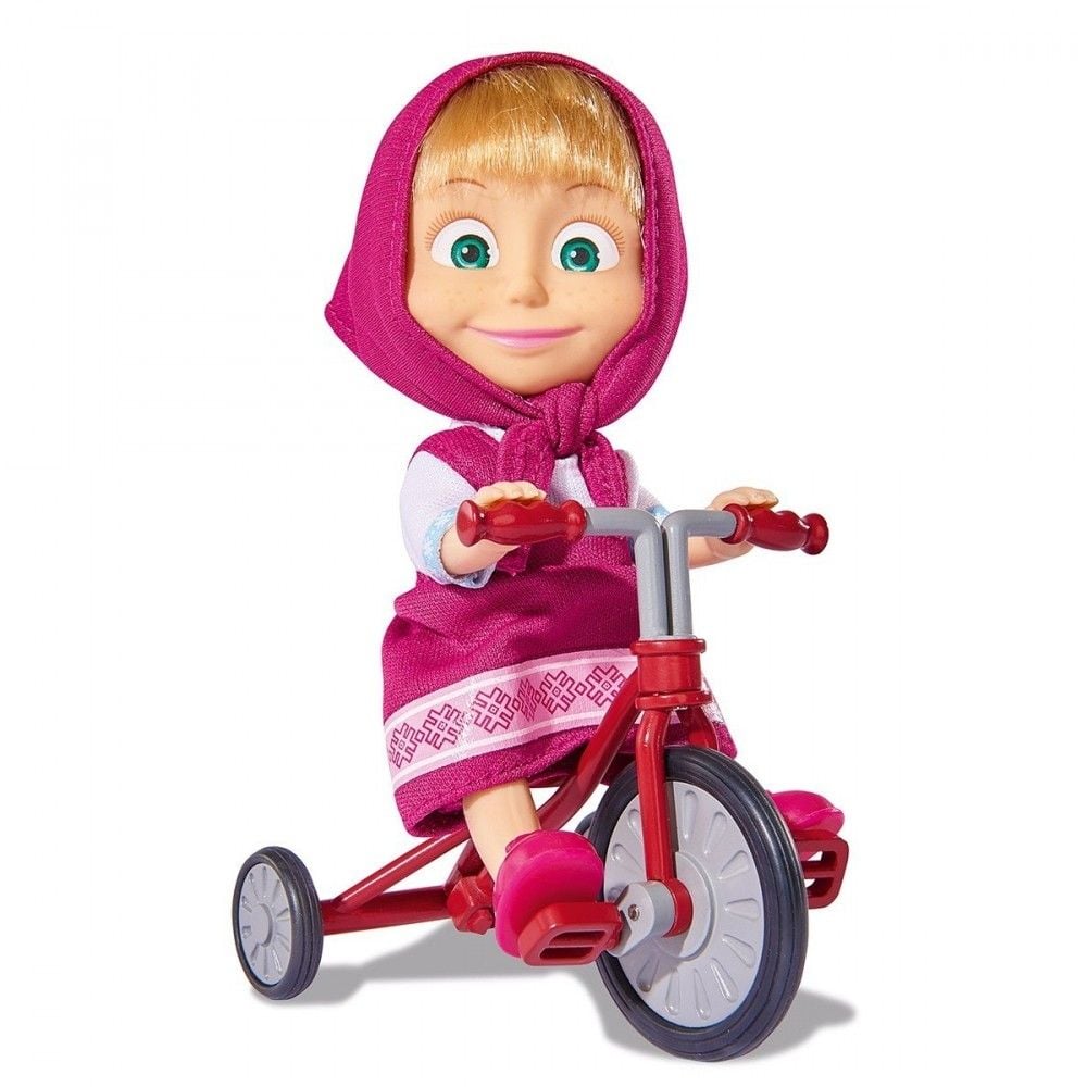Papusa Masha si tricicleta Simba Masha imagine noua responsabilitatesociala.ro