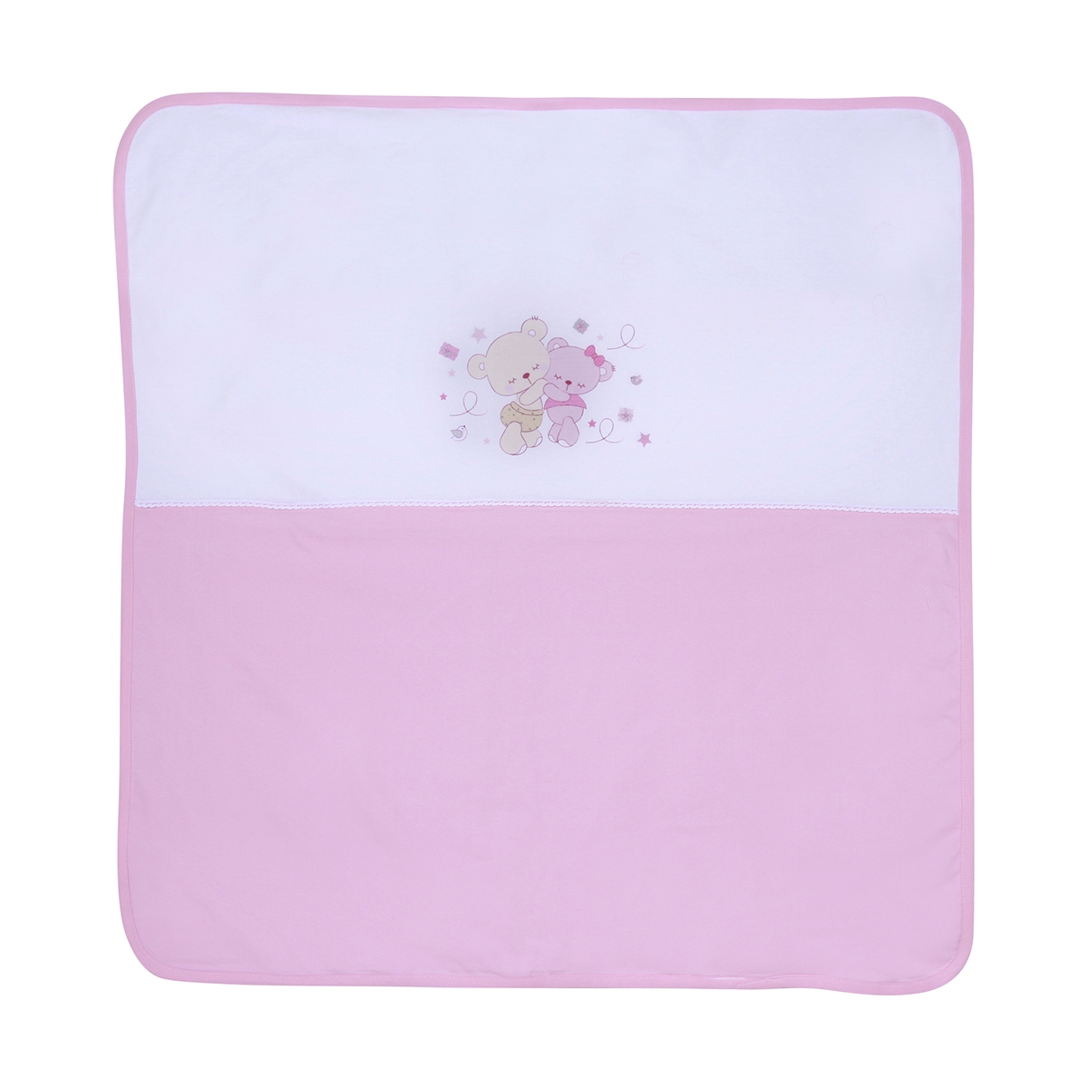 paturica bebe lorelli classic za za - pink, 90x90 cm