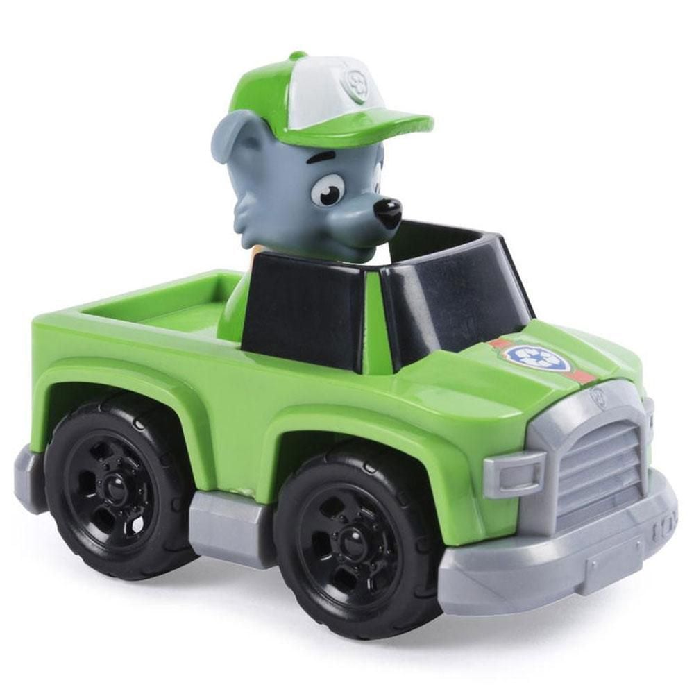 Figurina Paw Patrol Jungle Rescue, Rocky si masinuta de patrulare