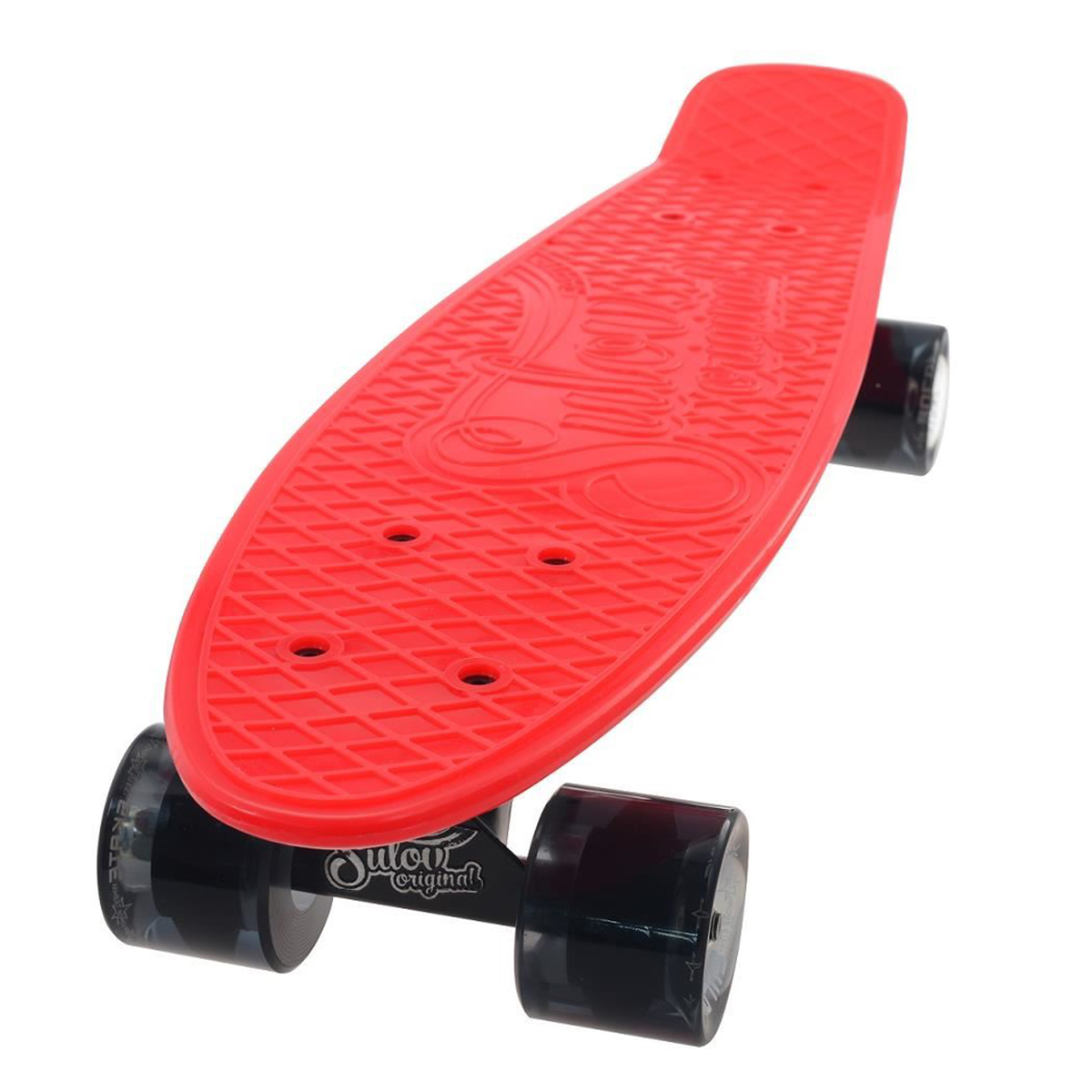 Penny board DHS Retro, Negru/Rosu, 55 cm