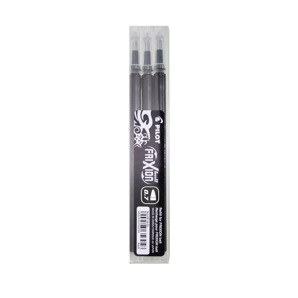 Rezerva roller pilot frixion ball, 0.7 mm, negru, (set 3 bucati)