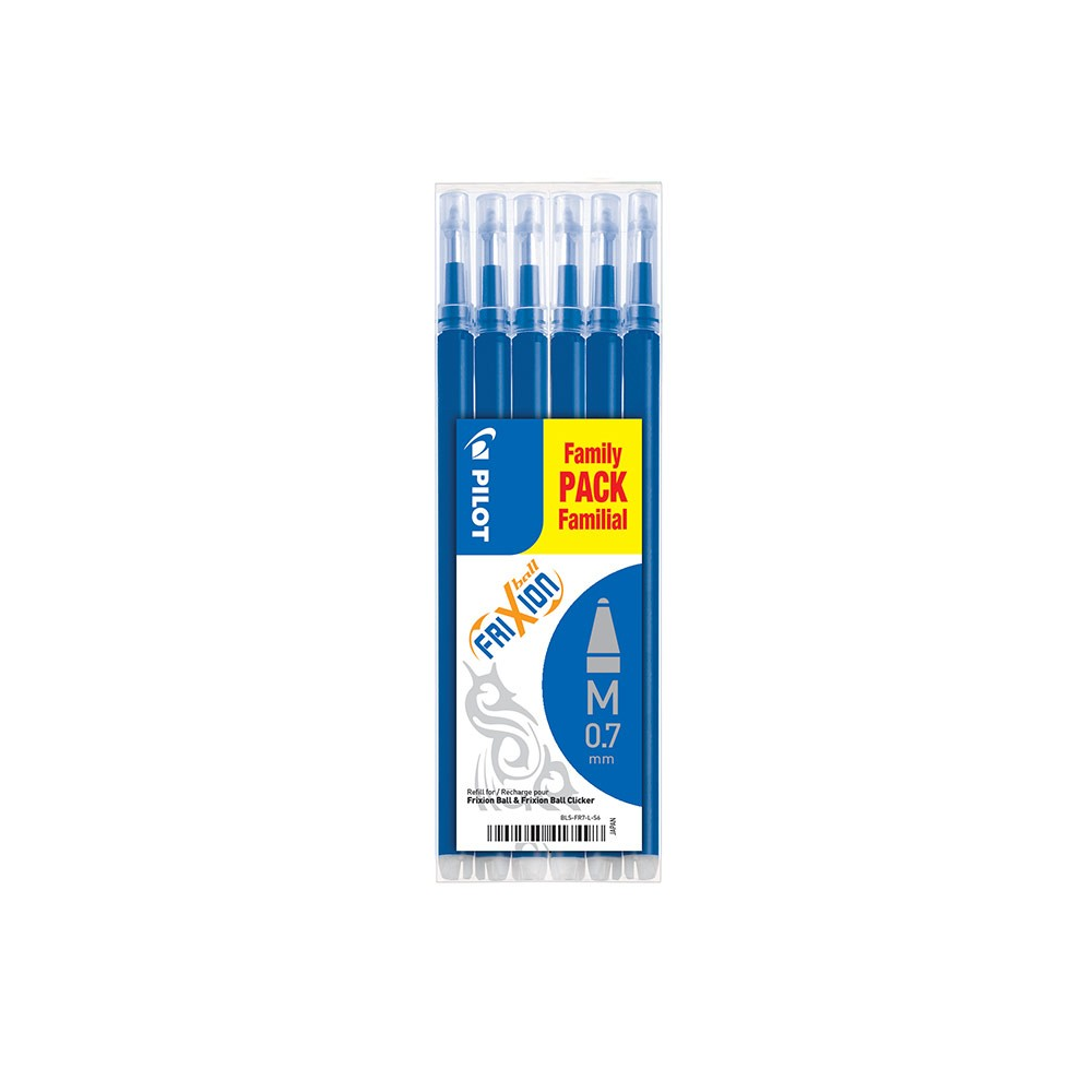Rezerva roller pilot frixion ball, 0.7 mm, albastru (set 6 bucati)