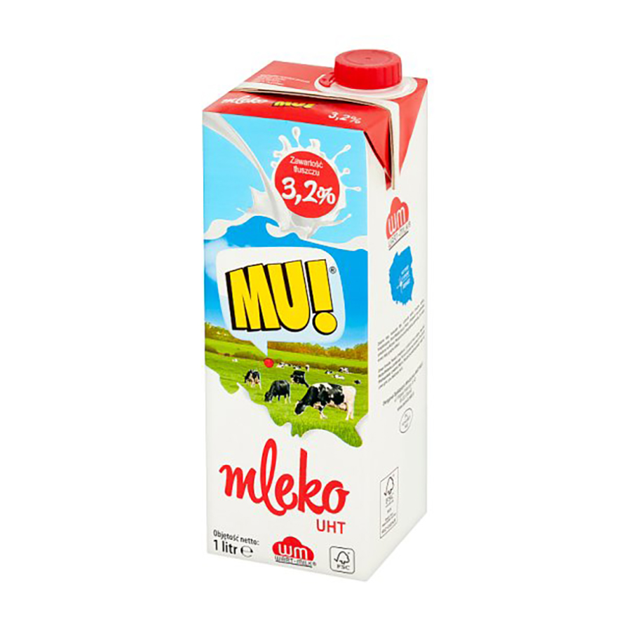 Lapte mleko mu, uht, 3.2%, 1 l 