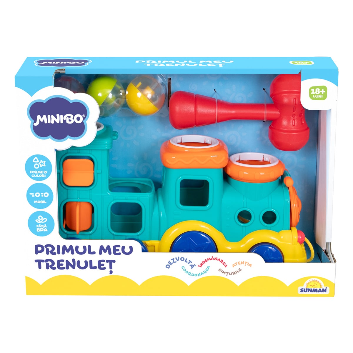 Jucarie bebelusi, Minibo, Trenulet cu mingiute