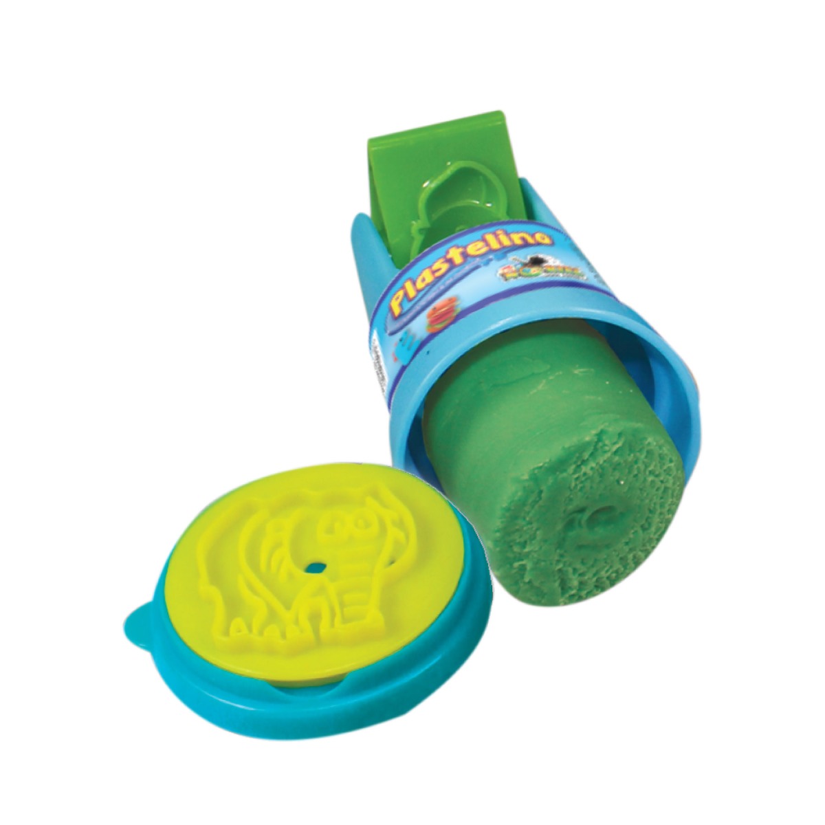 Plastelino - Tub rola cu stampila si plastilina - Verde