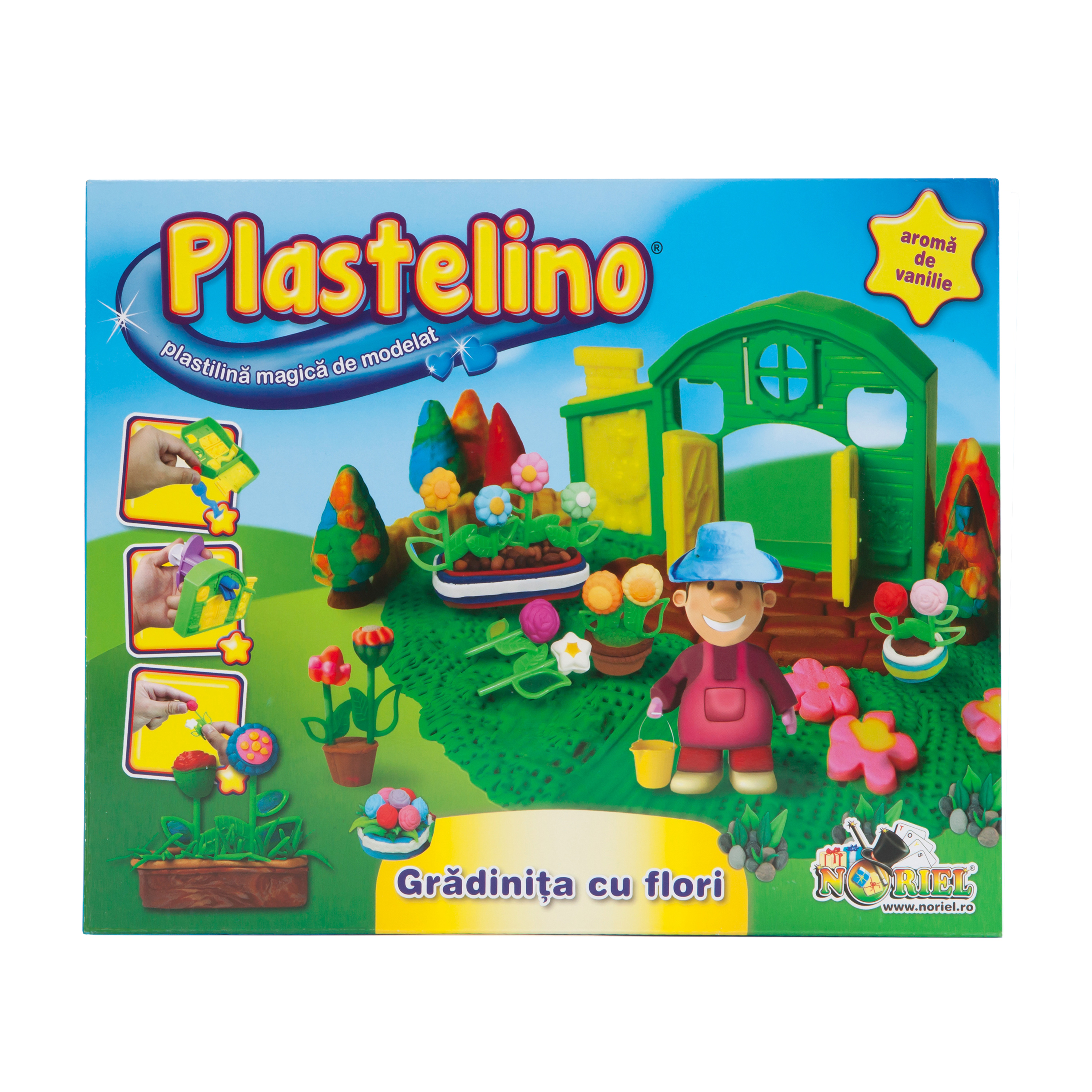 plastelino - gradinita cu flori din plastilina
