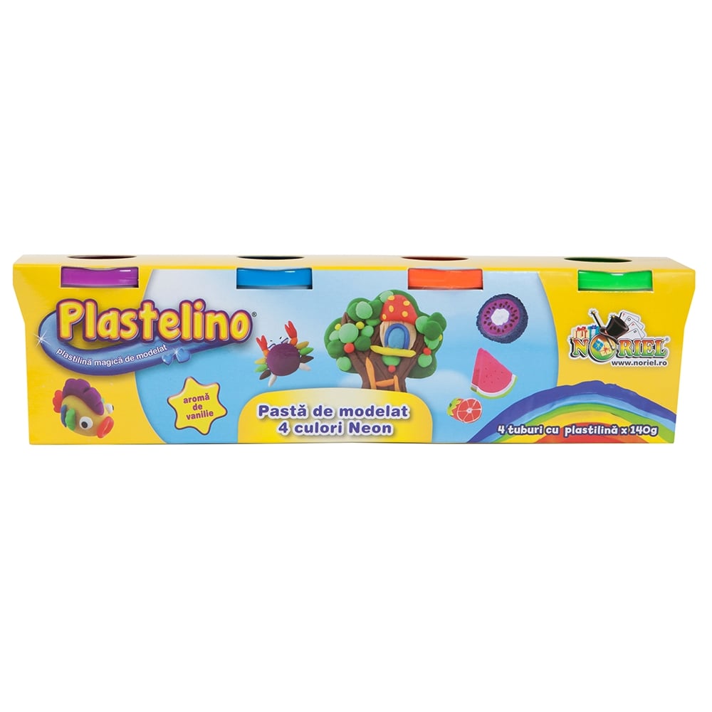 Plastelino - Set 4 tuburi de plastilina Neon