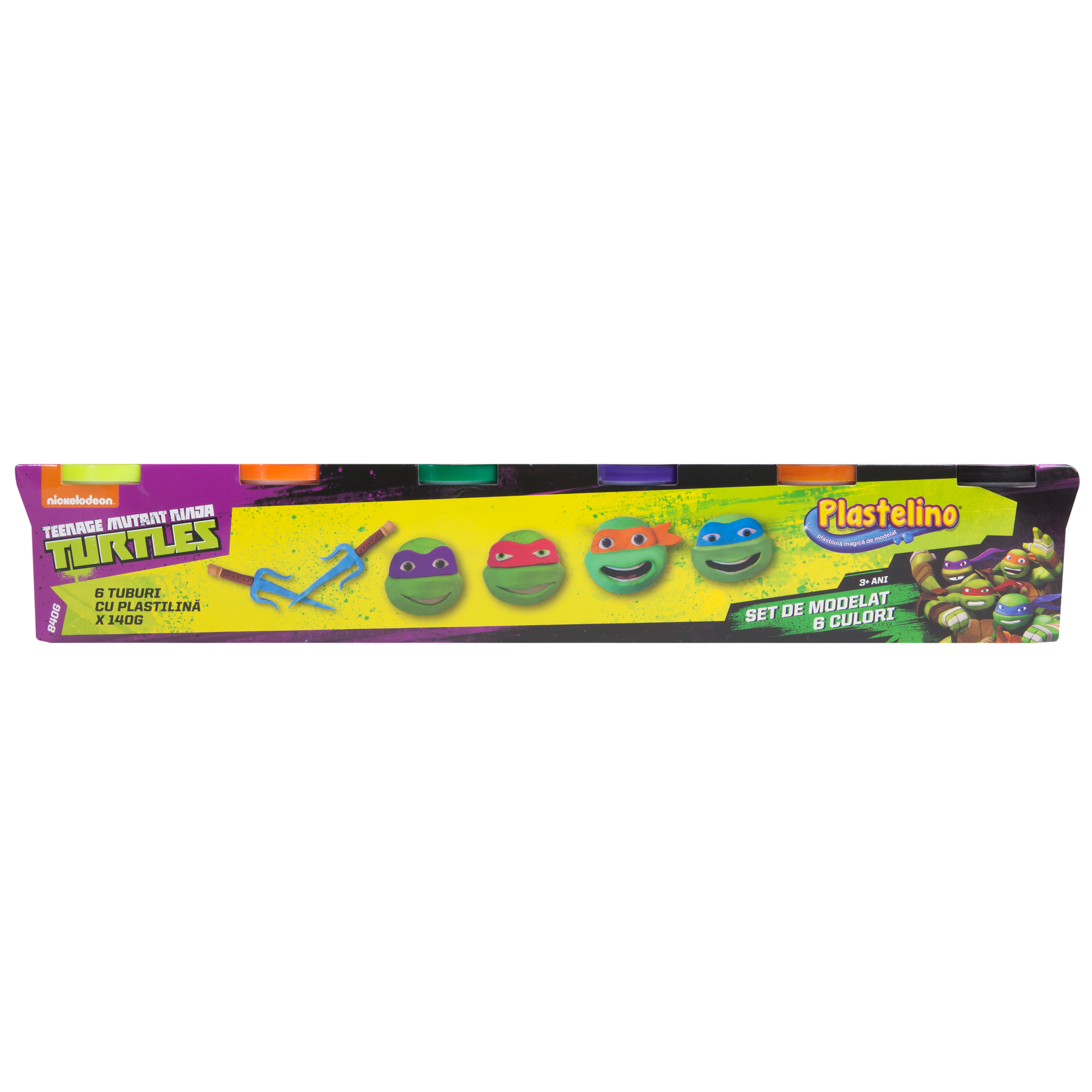 plastelino - testoasele ninja, 6 culori de plastilina