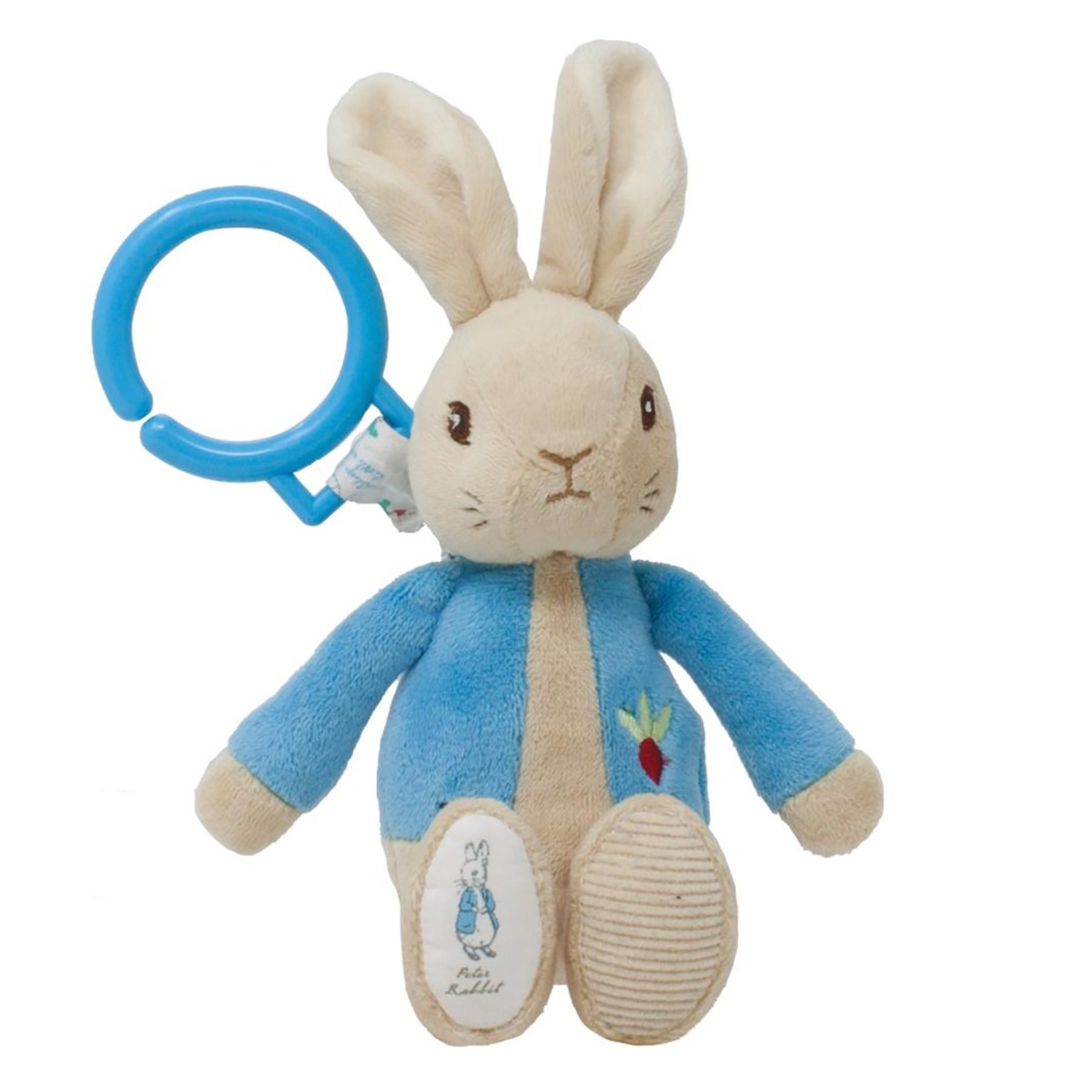 Jucarie bebelusi agatatoare cu vibratii Peter Rabbit, 22 cm noriel.ro