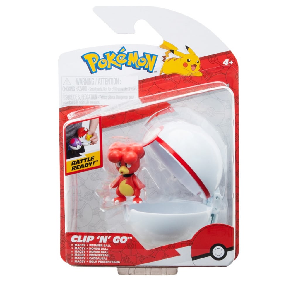 Figurina in bila Clip N Go Pokemon S2, Magby si Premier Ball