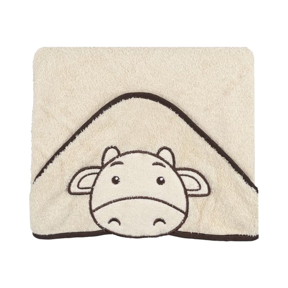 prosop cu gluga babyono funny bath, 76x76 cm - crem