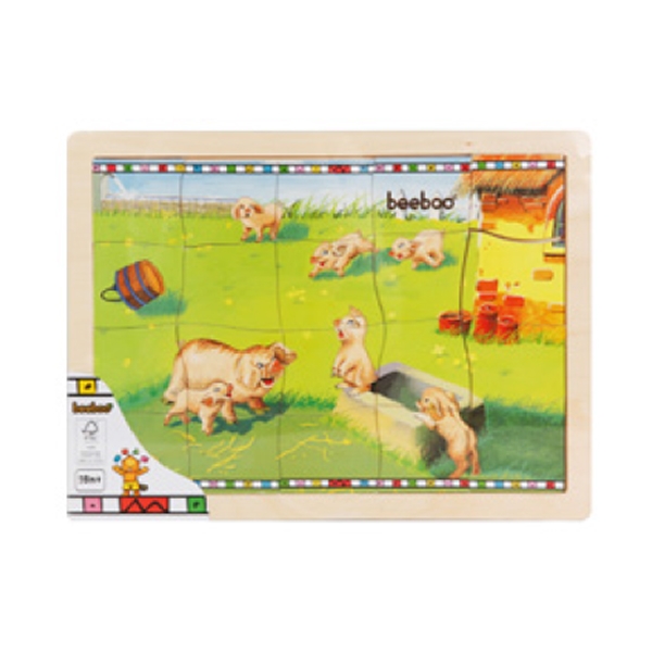 puzzle din lemn beeboo - purcelusi
