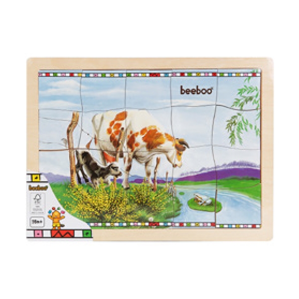 puzzle din lemn beeboo - vacuta