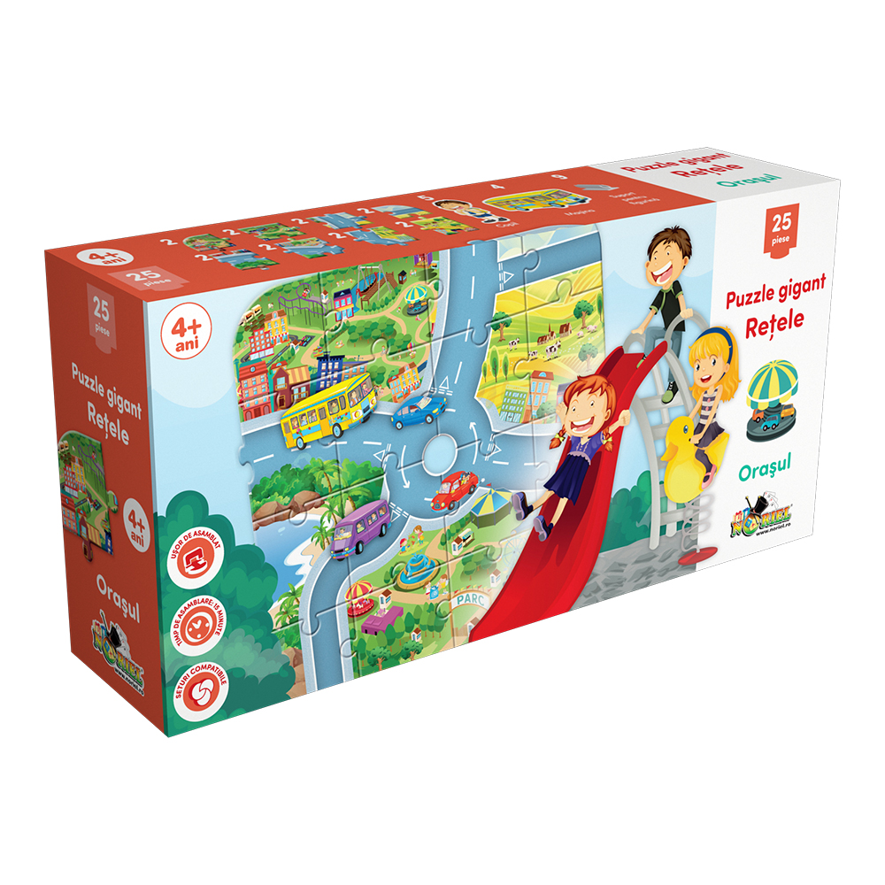 puzzle gigant noriel retele - orasul, 25 piese